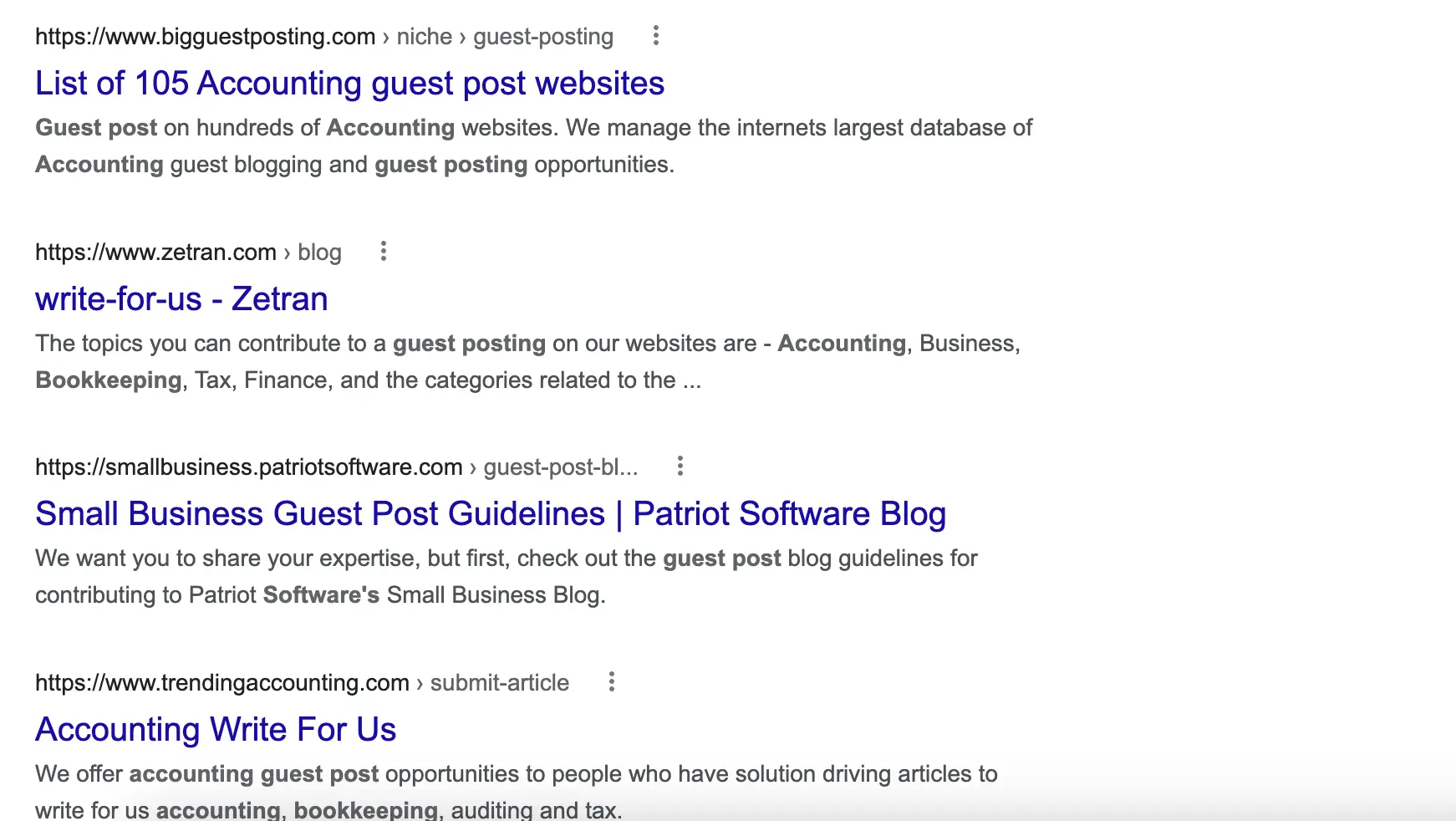 Searching on Google to find  accounting software guest post