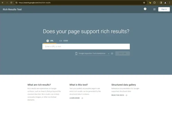 Google Rich Results Test