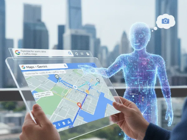 An image that portrays and shows Gemini Ai integration with Google Maps