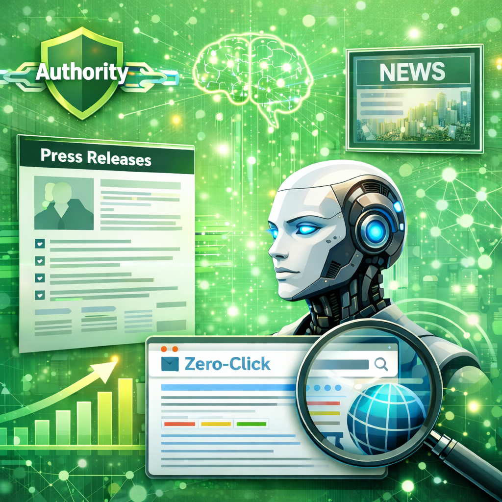 Press Release in 2026: Boost Website Authority, AI Discoverability, and Search Visibility 2 An image that portrays press release and ai