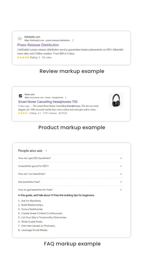 review product faq markup examples